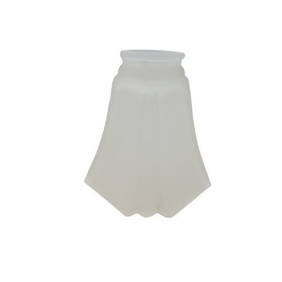Vintage 1980s Mission Style Frosted Glass Lamp Shade Fluted Design - Picture 2 of 6